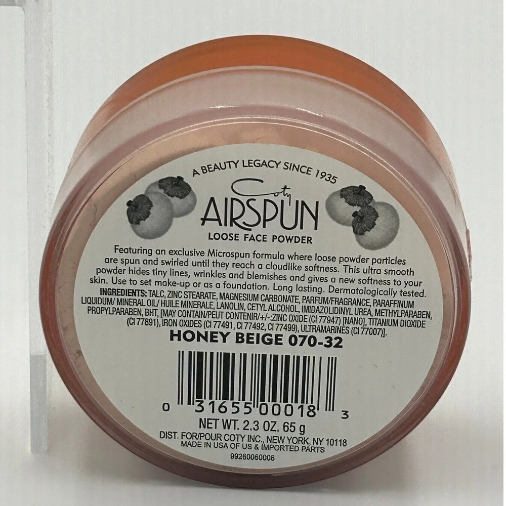 Coty Airspun Loose Face Powder 2.3oz Honey Beige 070-32 New Formula